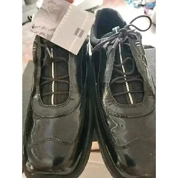 ECCO Soft Pxford Sneakers Sz US 8-8.5 (EU 41) New WithouBox Patent Leather Black - Picture 1 of 9